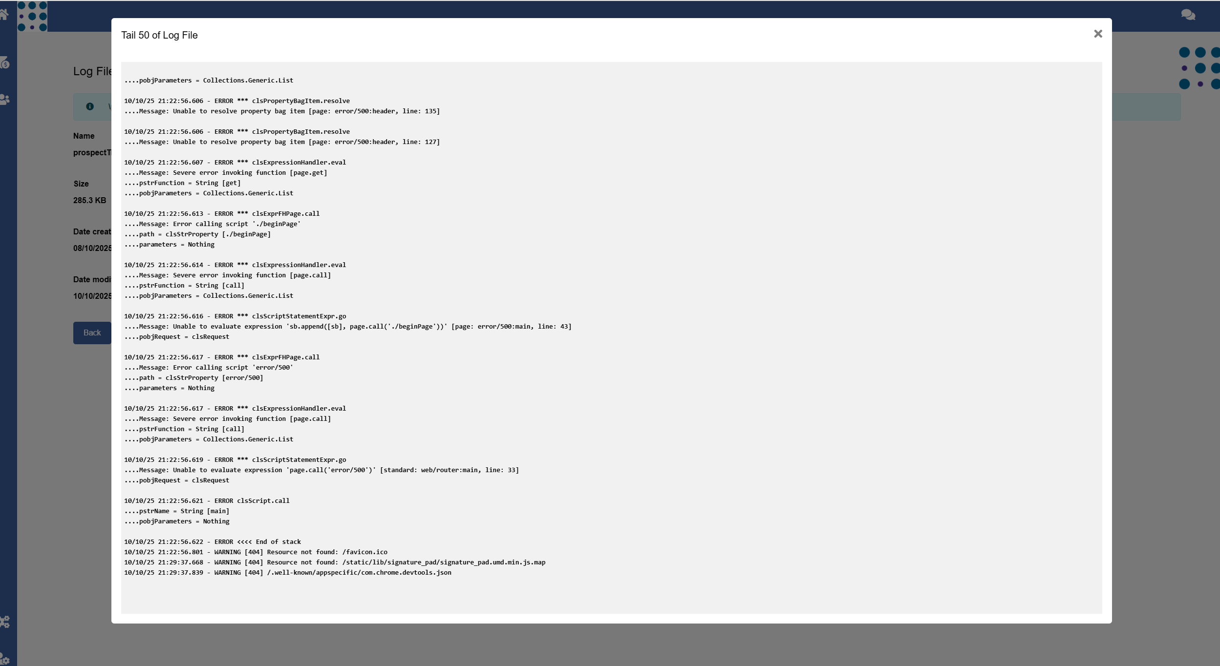 Modal in action "Modal in action"