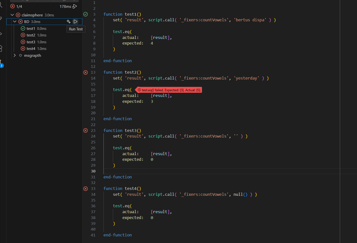 Running tests